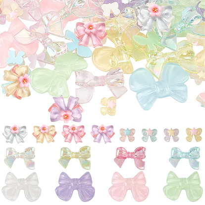 80 шт 4 стили кабошоны из смолы, бантом