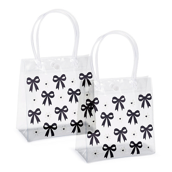 Rectangle Transparent Printed PVC Plastic Gift Tote Bags
