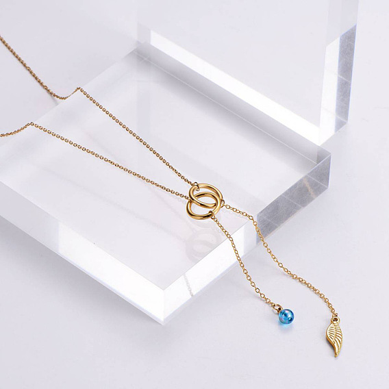 Минималистичные регулируемые ожерелья из нержавеющей стали с подвеской-кисточкой из перьев для женщин