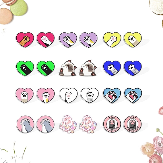 Акриловые серьги-гвоздики для женщин