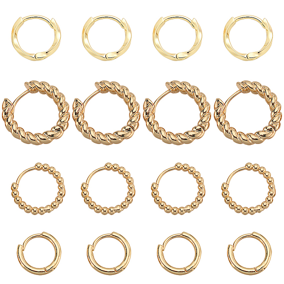 8 пары 4 стили серьги-кольца с латунными бусинами для женщин, кольцо и овальные