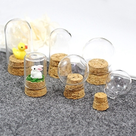 Miniature Glass Bottles, with Cork Stoppers, Cloche Bell Jars, Empty Wishing Bottles, for Dollhouse Accessories, Jewelry Making, Round/Column/Arch
