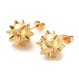 Ion Plating(IP) 304 Stainless Steel Stud Earrings for Women, Durian