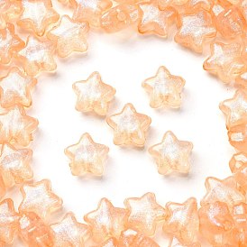 Luminous Transparent Acrylic Beads, Glitter Beads, Glow in the Dark, Star