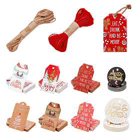 Kit de embalaje de bricolaje arricraft, incluyendo etiquetas de regalo de papel y cordón de yute, para la Navidad
