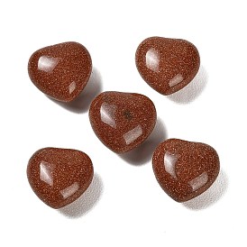 Synthetic Goldstone Heart Love Stone, Healing Pocket Palm Stone for Reiki Balancing