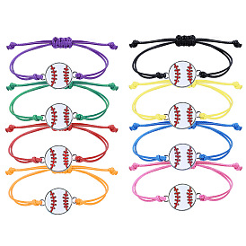 Baseball Fan Bracelet with Waxed Thread Weaving for Team Party Gift