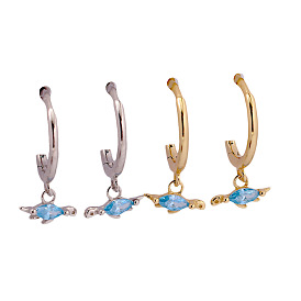 925 Sterling Silver Dinosaur Earrings - Trendy Round Ear Studs for Women and Girls
