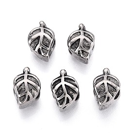 304 бусины европейского стиля из нержавеющей стали с крупными отверстиями, лист