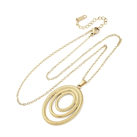 Тройной овал 304 ожерелья с подвеской из нержавеющей стали, ионное покрытие (ip)