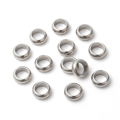 304 из нержавеющей стали бусы, кольцо, 8x2.5 мм, отверстие : 5 мм
