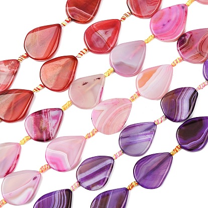 Натуральные полосатые агатовые бусы, окрашенная и подогревом, твист слеза