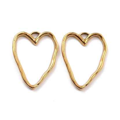 Ion Plating(IP) 316 Surgical Stainless Steel Open Back Bezel Pendants, Heart
