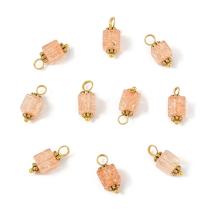 10шт. подвески из стекла с эффектом потрескивания, кубические, с петлей из золотистой латуни с шарообразными головками