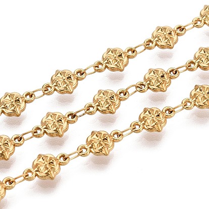 5м 304 звенья цепи из нержавеющей стали с цветочным узором, пайки, с катушкой, ионное покрытие (ip)