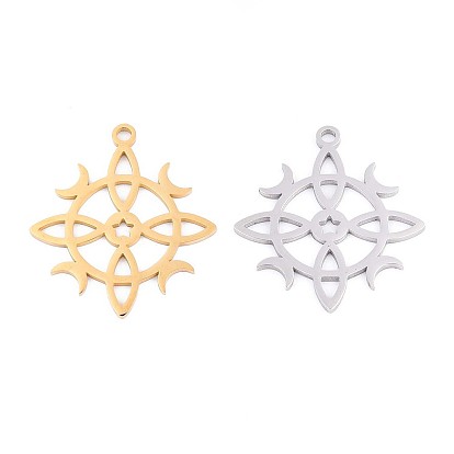 304 подвески из нержавеющей стали, узел ведьмы с лунным амулетом