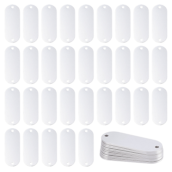 Aluminum Connector Charms, Oval Stamping Blank Tags