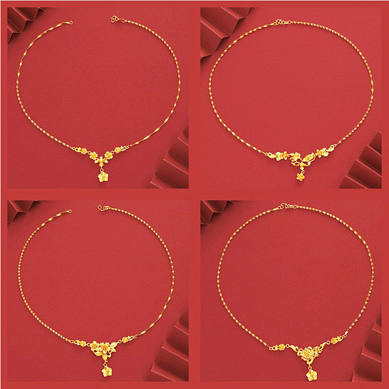 Латунные цветочные подвески-ожерелья для свадебных украшений