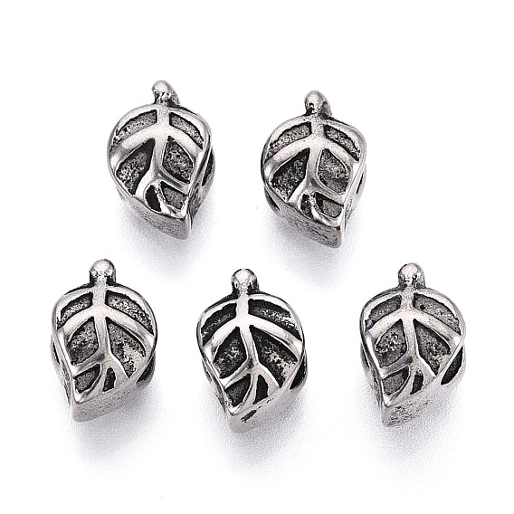 304 бусины европейского стиля из нержавеющей стали с крупными отверстиями, лист