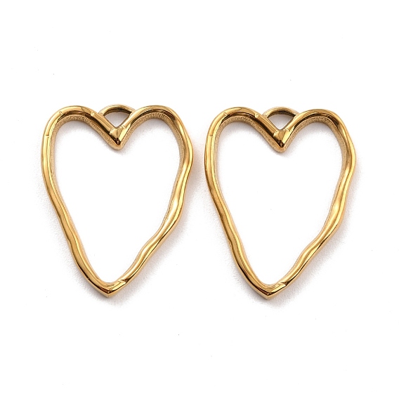 Ion Plating(IP) 316 Surgical Stainless Steel Open Back Bezel Pendants, Heart