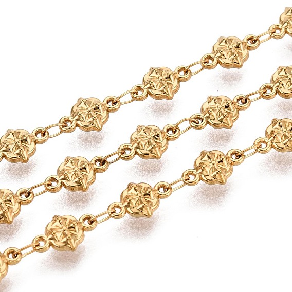 5м 304 звенья цепи из нержавеющей стали с цветочным узором, пайки, с катушкой, ионное покрытие (ip)