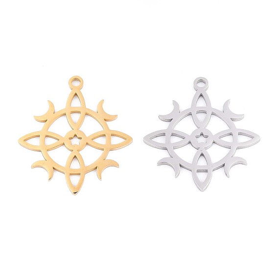 304 подвески из нержавеющей стали, узел ведьмы с лунным амулетом