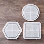 Квадратные/шестиугольные/плоские круглые силиконовые формы для подносов своими руками, формы для литья смолы, для уф-смолы, изготовление изделий из эпоксидной смолы, белые