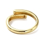 Rack Plating Brass Plain Band Cuff Rings, Lead Free & Cadmium Free, Long-Lasting Plated