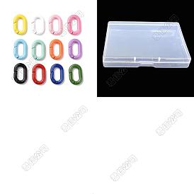 30Pcs Spray Painted Alloy Spring Gate Rings, Oval Ring