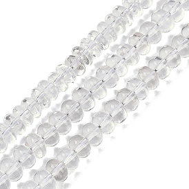 Natural Quartz Crystal Beads Strands, Rock Crystal Rondelle Beads