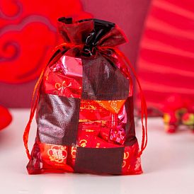 Прямоугольные сумки из органзы с кулиской и принтом, шотландка шаблон