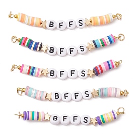 5 шт 5 цвета ручная работа полимерная глина и акрил лучшие друзья дружба heishi ссылки соединительные подвески
