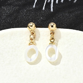 Овальные серьги-гвоздики из латуни, с оболочкой, без кадмия и без свинца, долговечный, стойки покрытие