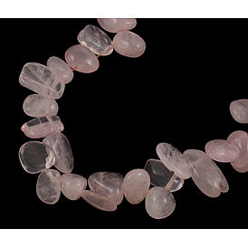 Natürlichen Rosenquarz Perlen Stränge, 10~20x8~15 mm, Bohrung: 1 mm
