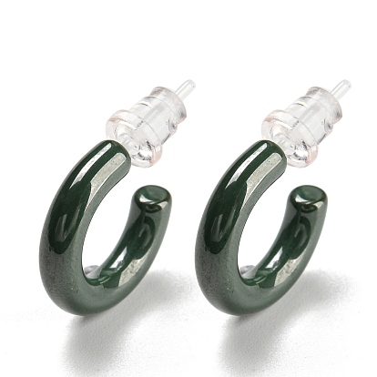 Hypoallergenic Bioceramics Zirconia Ceramic Ring Stud Earrings, Half Hoop Earrings, No Fading and Nickel Free