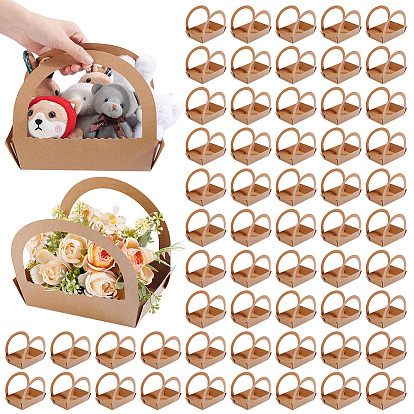 Корзинки из крафт-бумаги коробки для печенья, коробки для выпечки и сладостей, прямоугольные