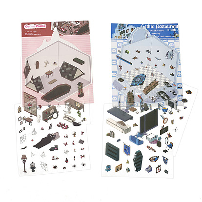 PET Plastic Picture Stickers, Decorative Stickers, House