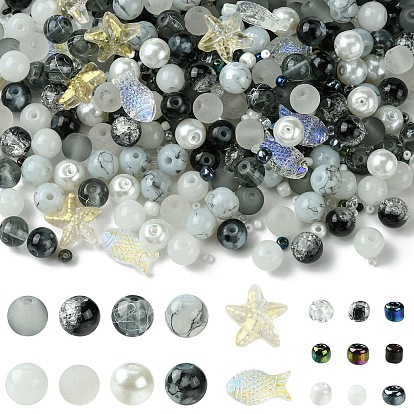 Наборы для изготовления ювелирных изделий своими руками, включая круглые стеклянные бусины, Бисер из стекла 