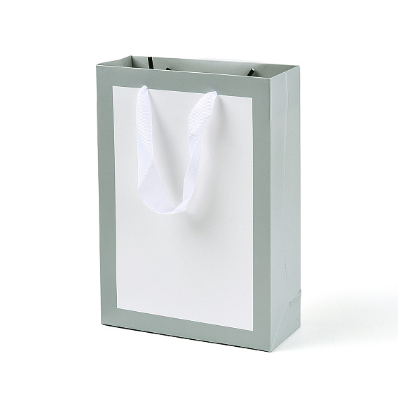 Бумажные мешки подарок торговые, с ленточной ручкой, прямоугольные