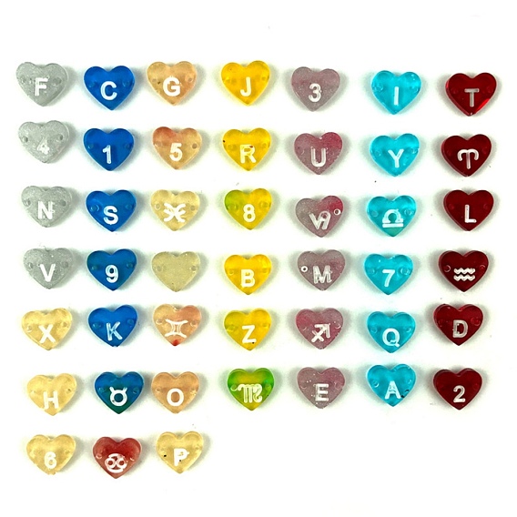 DIY Heart Pendants Silicone Molds, Resin Casting Molds, For UV Resin, Epoxy Resin Craft Making, Alphabet & Constellation & Number