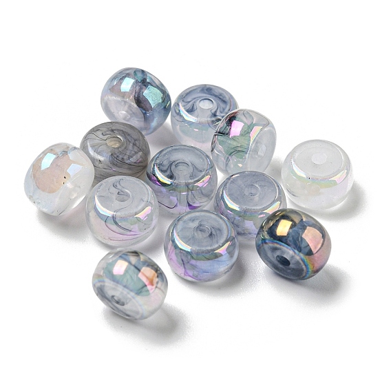 Perle acrylique, de couleur plaquée ab , rondelle