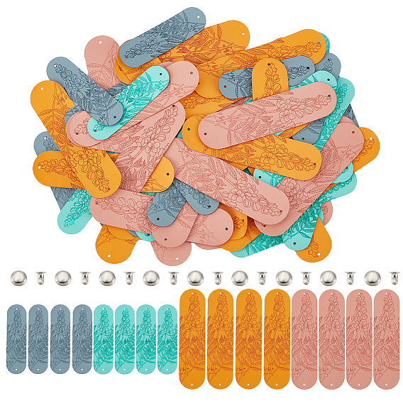 56 наборы 4 стили этикетки из искусственной кожи, бирка с тиснением ручной работы, с отверстиями, для джинсов своими руками, , обуви, аксессуары для шляп