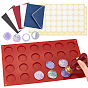 1Pc Flat Round DIY Silicone Molds, 5Pc Paper Envelope, with Golden Edge, Rectangle and 2 Sheets Gift Tag Labels Self-Adhesive Present Stickers, for Label Stickers for Gifts