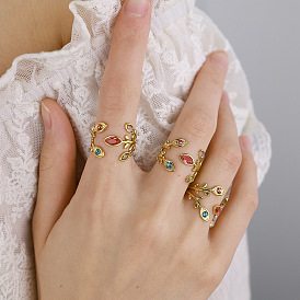 304 Кольца-манжеты из нержавеющей стали с паве из кубического циркония, лист, реальный 18 k позолоченный