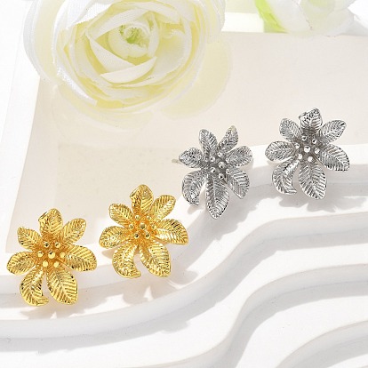 Латунь серьги, стойки покрытие, долговечный, без свинца и без кадмия, цветок