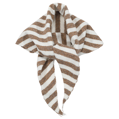 Женский трикотажный шарф-треугольник из полиэстера в полоску