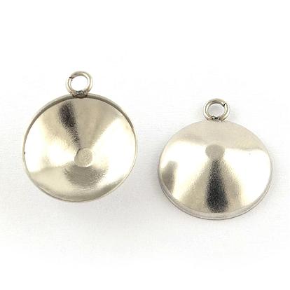 201 Stainless Steel Charms Pointed Back Rhinestone Settings, Cone