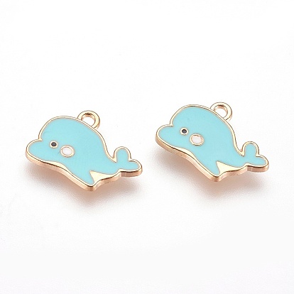 Подвески из эмали и сплава, кит, золотой свет