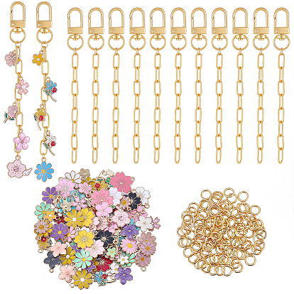 Наборы для изготовления ключей своими руками, в том числе железные кольца для ключей, латунные кольца прыжок открыт, сплавные поворотные застежки и подвеска