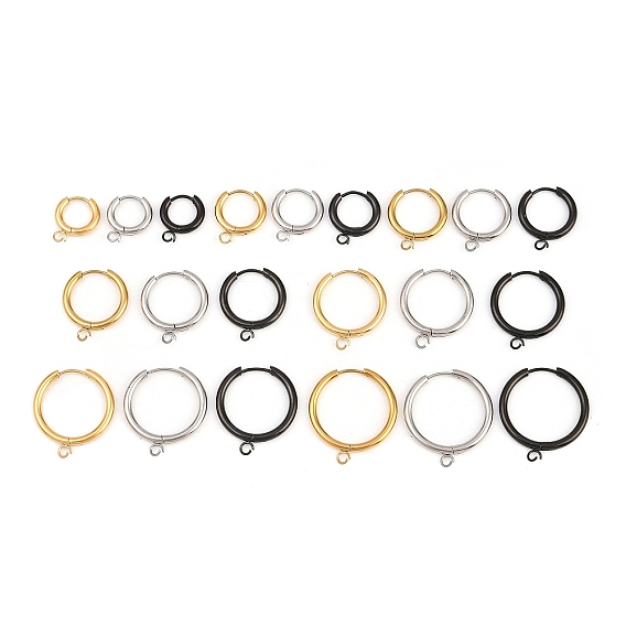 316 стали обруча серьги выводы из нержавеющей, с петлей, ионное покрытие (ip), долговечный